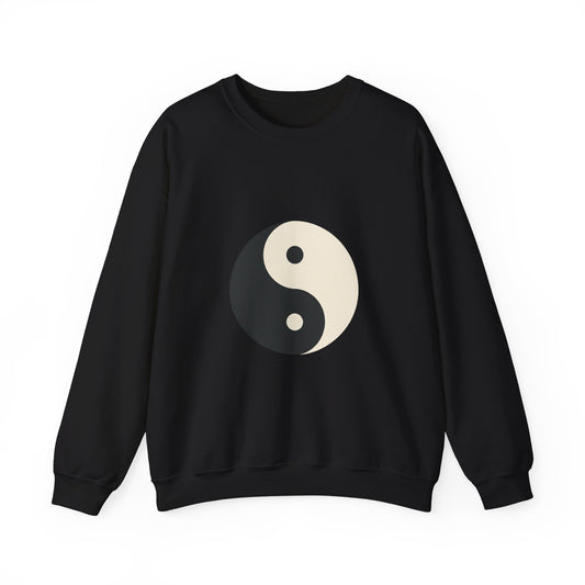 Yin Yang Crewneck Sweatshirt — Minimal Neutral Balance Graphic