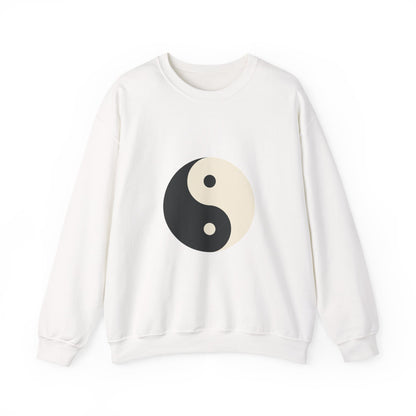 Yin Yang Crewneck Sweatshirt — Minimal Neutral Balance Graphic