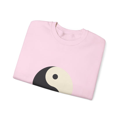 Yin Yang Crewneck Sweatshirt — Minimal Neutral Balance Graphic