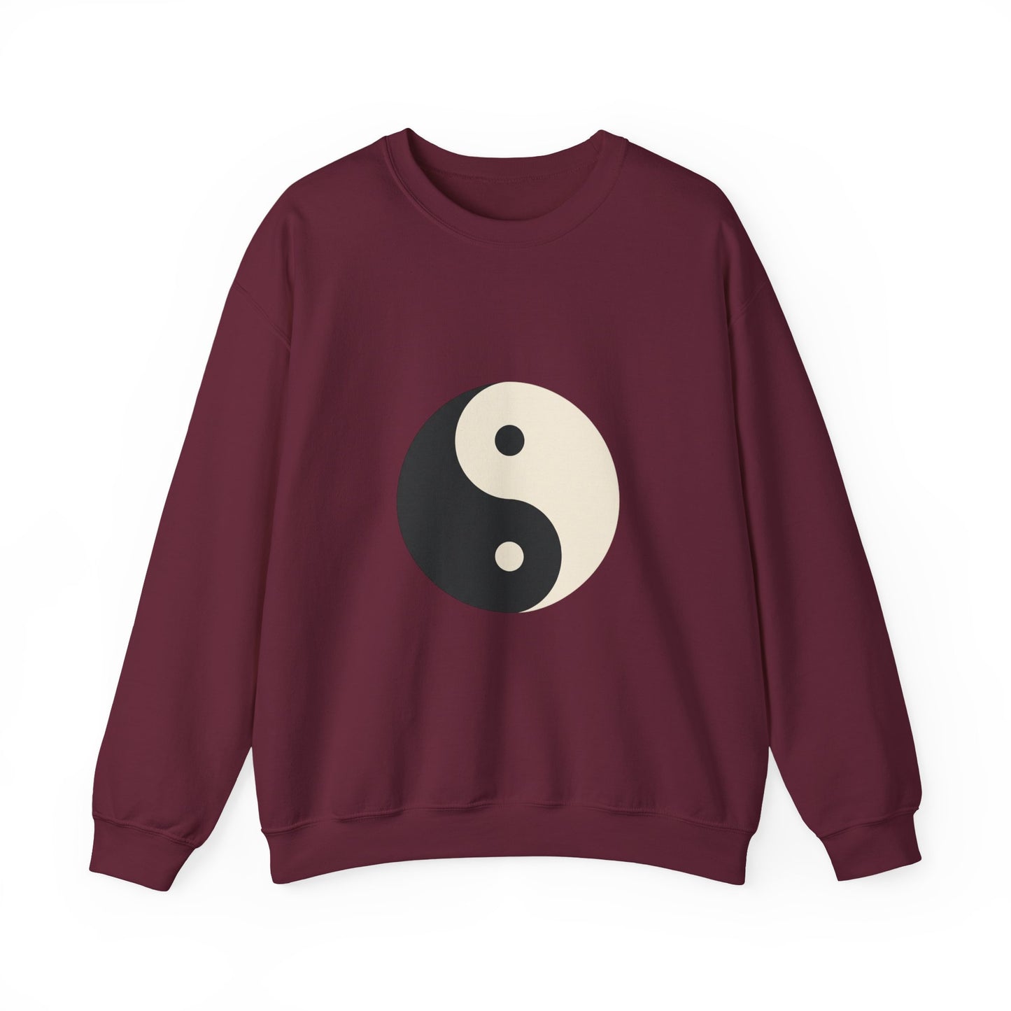 Yin Yang Crewneck Sweatshirt — Minimal Neutral Balance Graphic