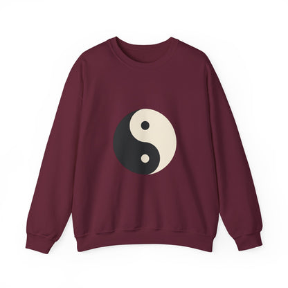 Yin Yang Crewneck Sweatshirt — Minimal Neutral Balance Graphic