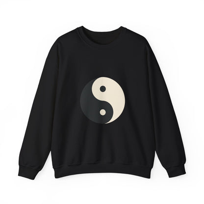 Yin Yang Crewneck Sweatshirt — Minimal Neutral Balance Graphic