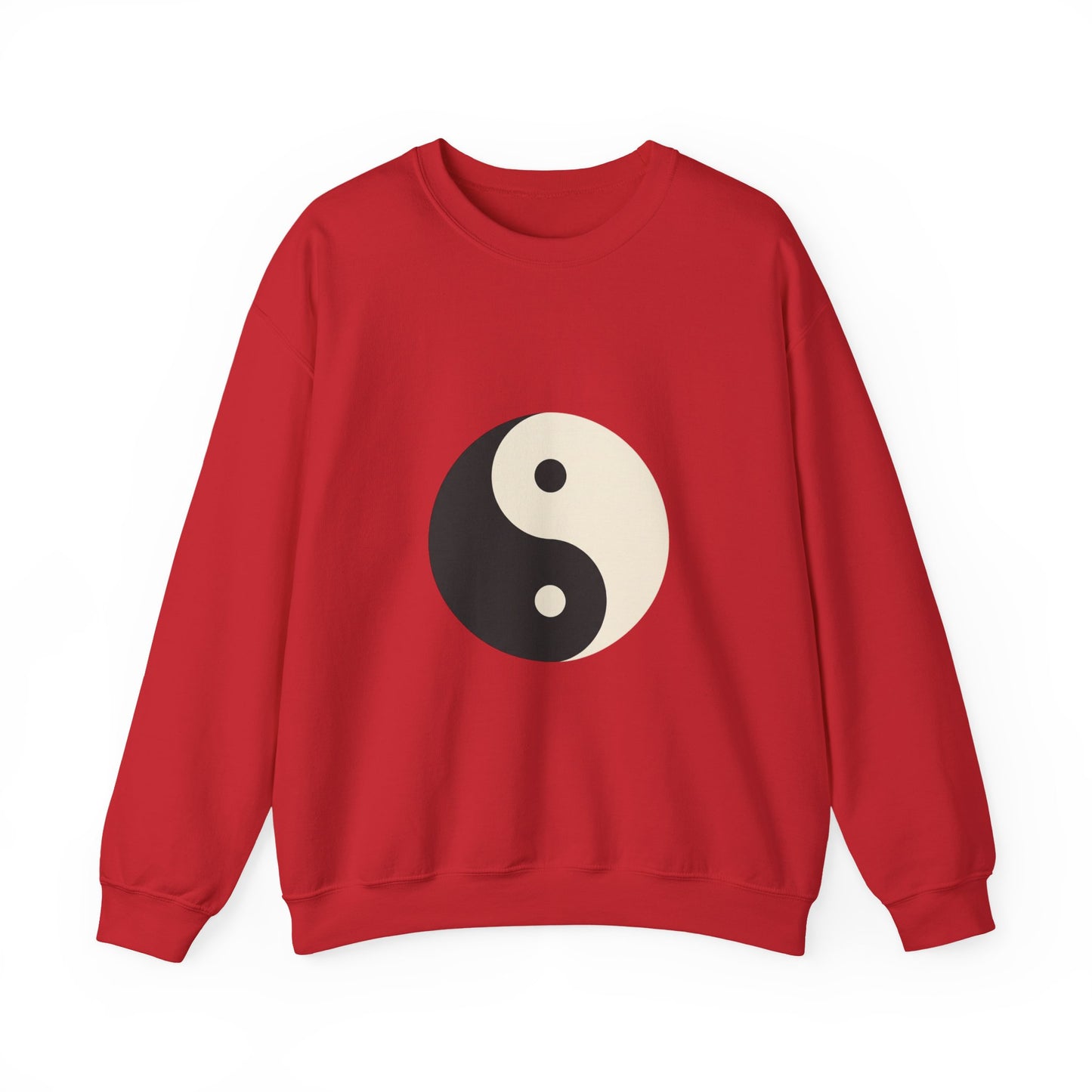 Yin Yang Crewneck Sweatshirt — Minimal Neutral Balance Graphic