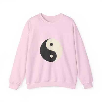 Yin Yang Crewneck Sweatshirt — Minimal Neutral Balance Graphic