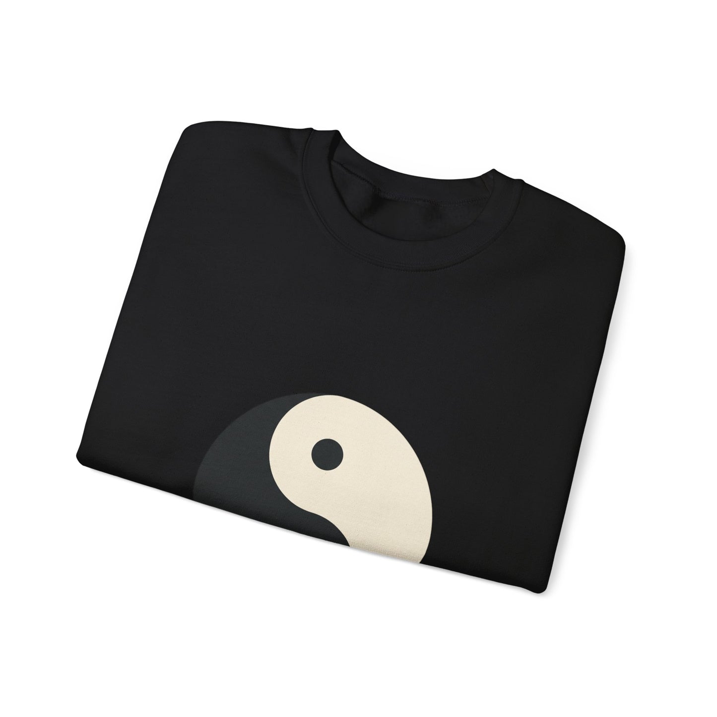 Yin Yang Crewneck Sweatshirt — Minimal Neutral Balance Graphic