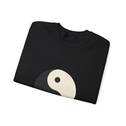 Yin Yang Crewneck Sweatshirt — Minimal Neutral Balance Graphic