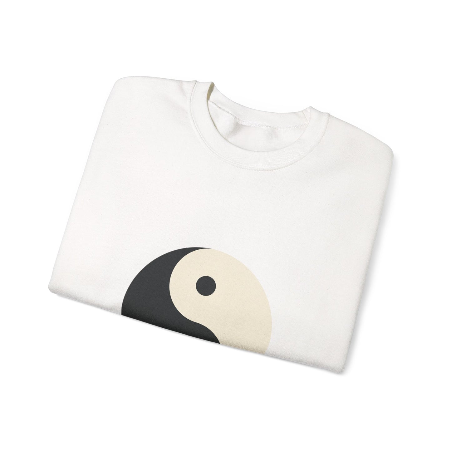 Yin Yang Crewneck Sweatshirt — Minimal Neutral Balance Graphic