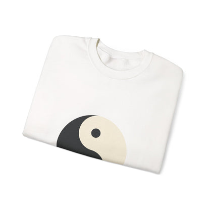 Yin Yang Crewneck Sweatshirt — Minimal Neutral Balance Graphic