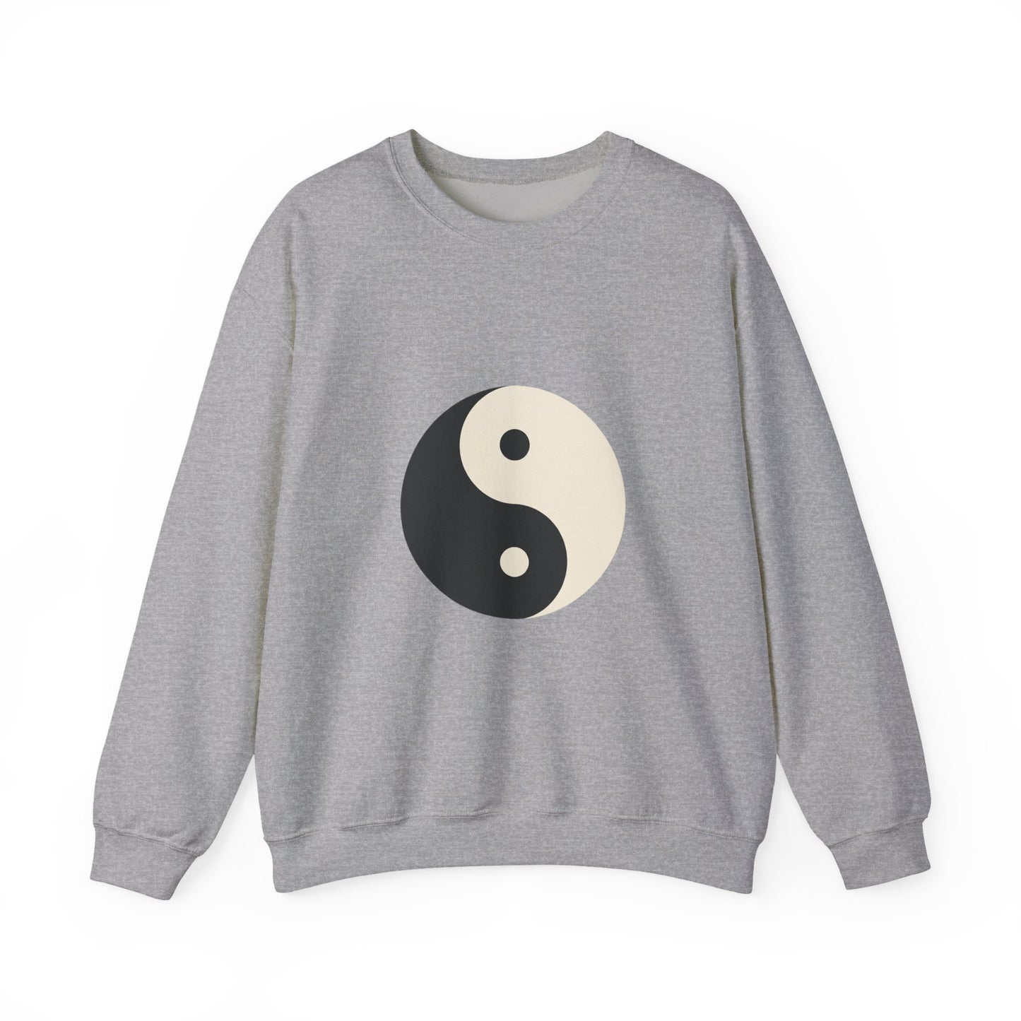 Yin Yang Crewneck Sweatshirt — Minimal Neutral Balance Graphic