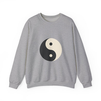 Yin Yang Crewneck Sweatshirt — Minimal Neutral Balance Graphic