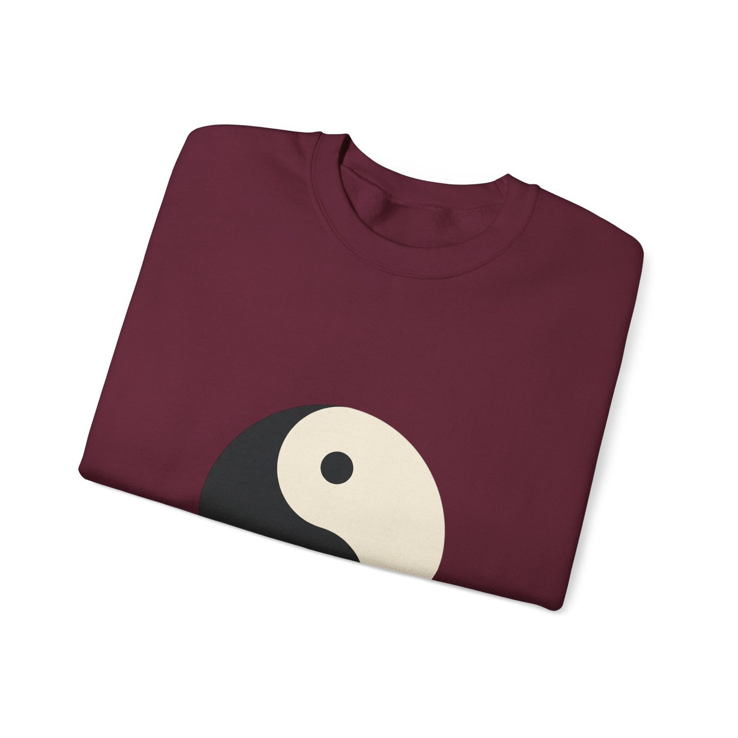 Yin Yang Crewneck Sweatshirt — Minimal Neutral Balance Graphic