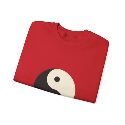 Yin Yang Crewneck Sweatshirt — Minimal Neutral Balance Graphic